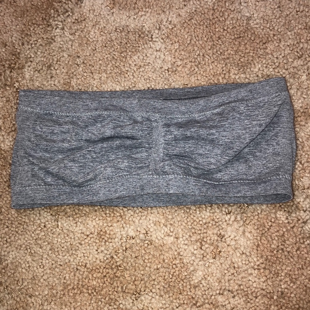 Gray strapless training bra